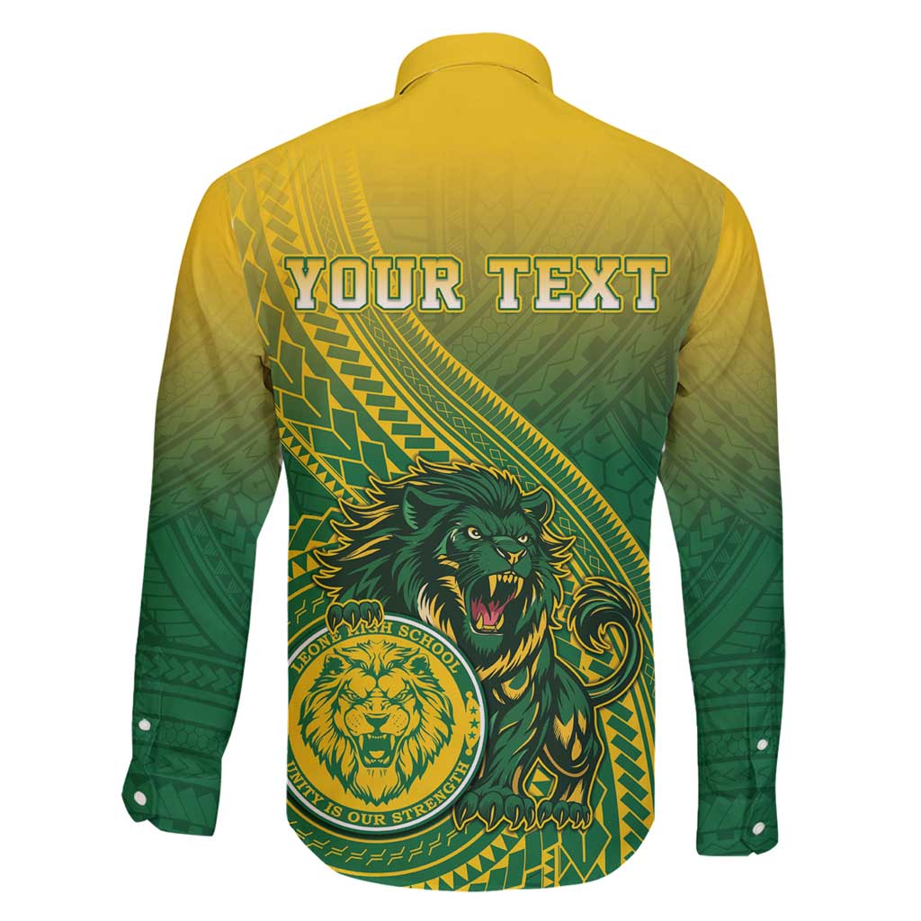 Personalized Leone High School Family Matching Off Shoulder Short Dress and Hawaiian Shirt Leone Lion