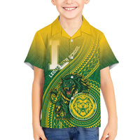 Personalized Leone High School Kid Hawaiian Shirt Leone Lion LT05 Kid Green - Polynesian Pride