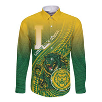 Personalized Leone High School Long Sleeve Button Shirt Leone Lion LT05 Unisex Green - Polynesian Pride