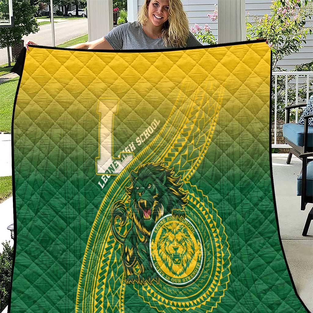 Leone High School Quilt Leone Lion LT05 Green - Polynesian Pride