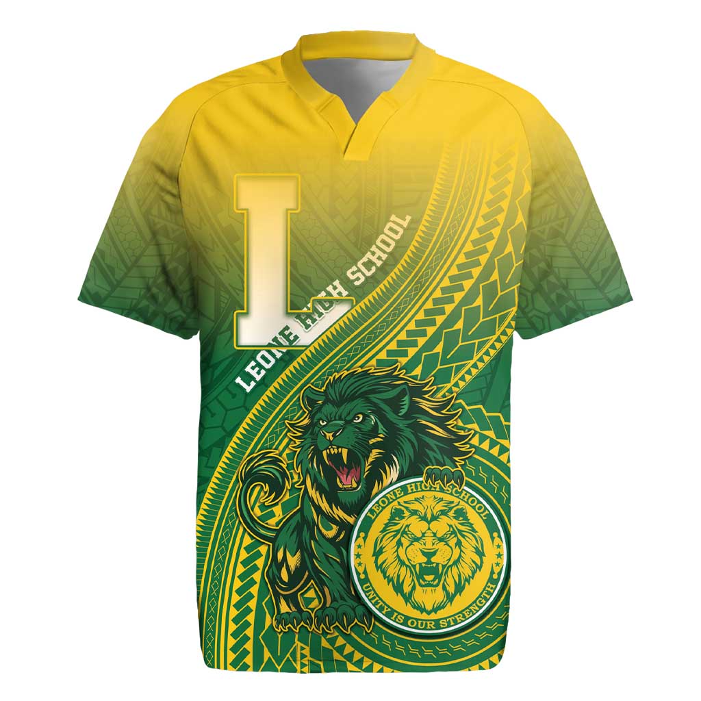 Personalized Leone High School Rugby Jersey Leone Lion LT05 Green - Polynesian Pride