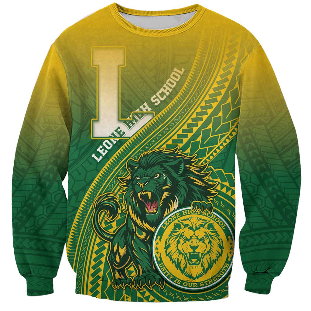 Personalized Leone High School Sweatshirt Leone Lion LT05 Unisex Green - Polynesian Pride