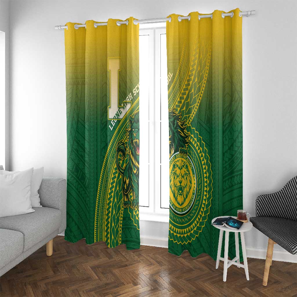 Leone High School Window Curtain Leone Lion LT05 With Grommets Green - Polynesian Pride