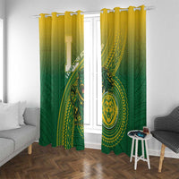 Leone High School Window Curtain Leone Lion LT05 With Grommets Green - Polynesian Pride