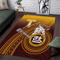 Tafuna High School Area Rug Polynesian Warrior LT05 Maroon - Polynesian Pride