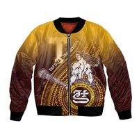 Personalized Tafuna High School Bomber Jacket Polynesian Warrior LT05 Unisex Maroon - Polynesian Pride