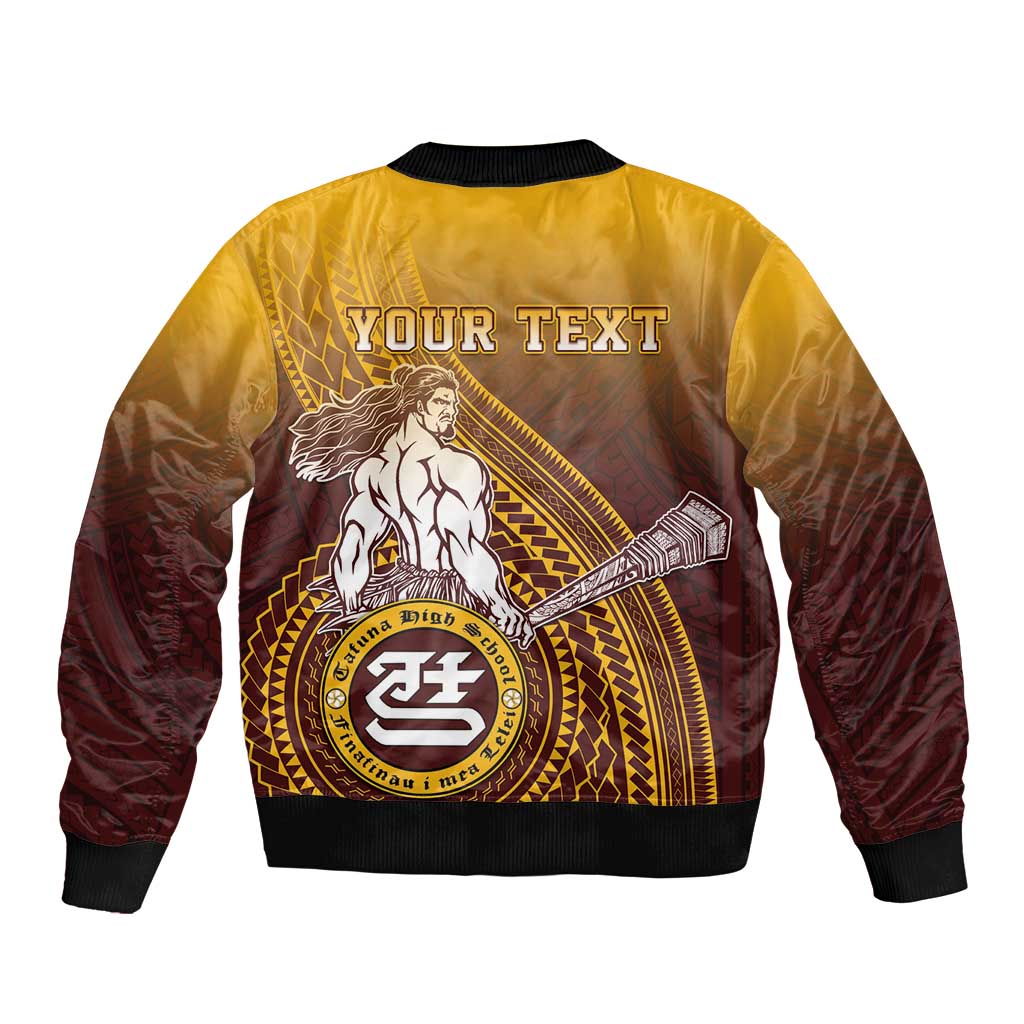 Personalized Tafuna High School Bomber Jacket Polynesian Warrior LT05 - Polynesian Pride