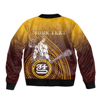Personalized Tafuna High School Bomber Jacket Polynesian Warrior LT05 - Polynesian Pride