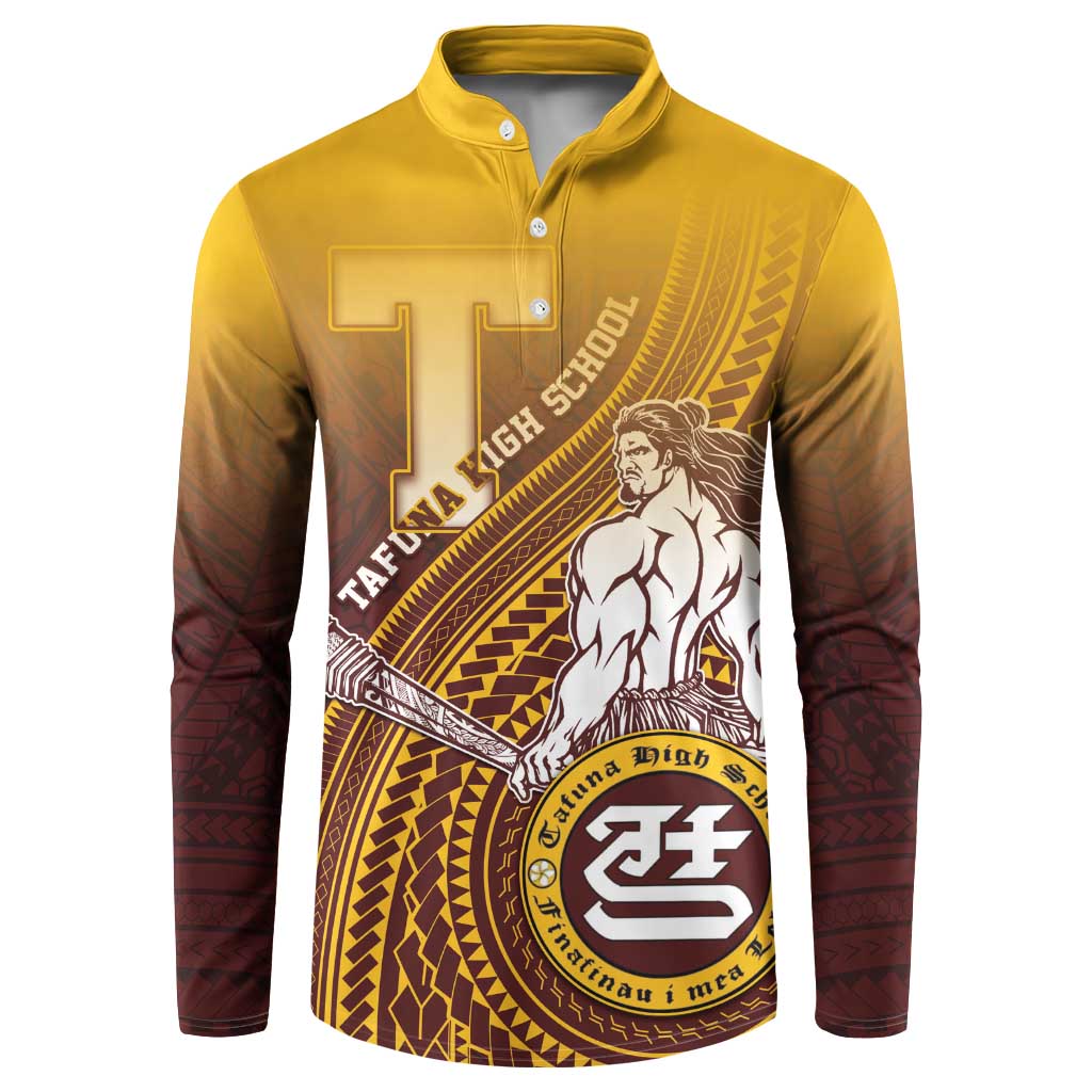 Personalized Tafuna High School Button Sweatshirt Polynesian Warrior LT05 Maroon - Polynesian Pride
