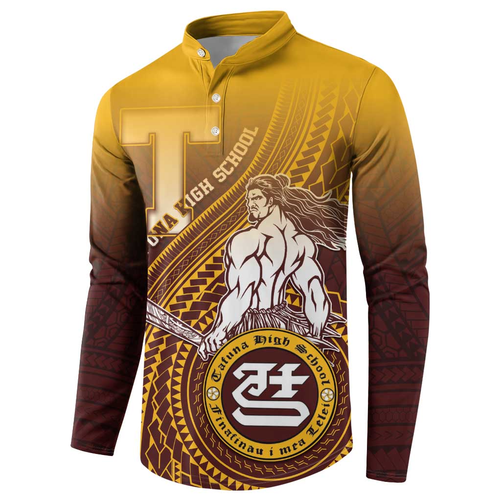 Personalized Tafuna High School Button Sweatshirt Polynesian Warrior LT05 - Polynesian Pride