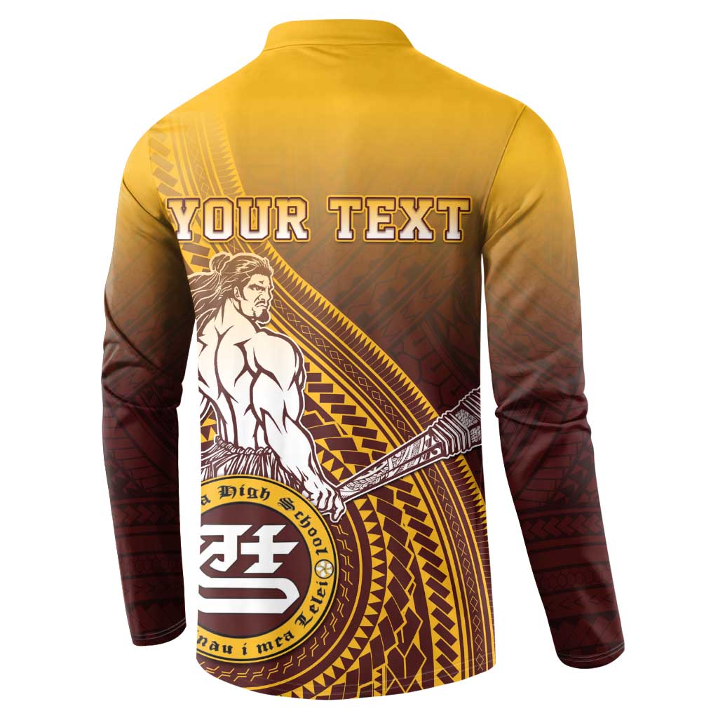 Personalized Tafuna High School Button Sweatshirt Polynesian Warrior LT05 - Polynesian Pride