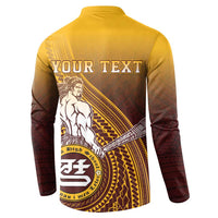 Personalized Tafuna High School Button Sweatshirt Polynesian Warrior LT05 - Polynesian Pride