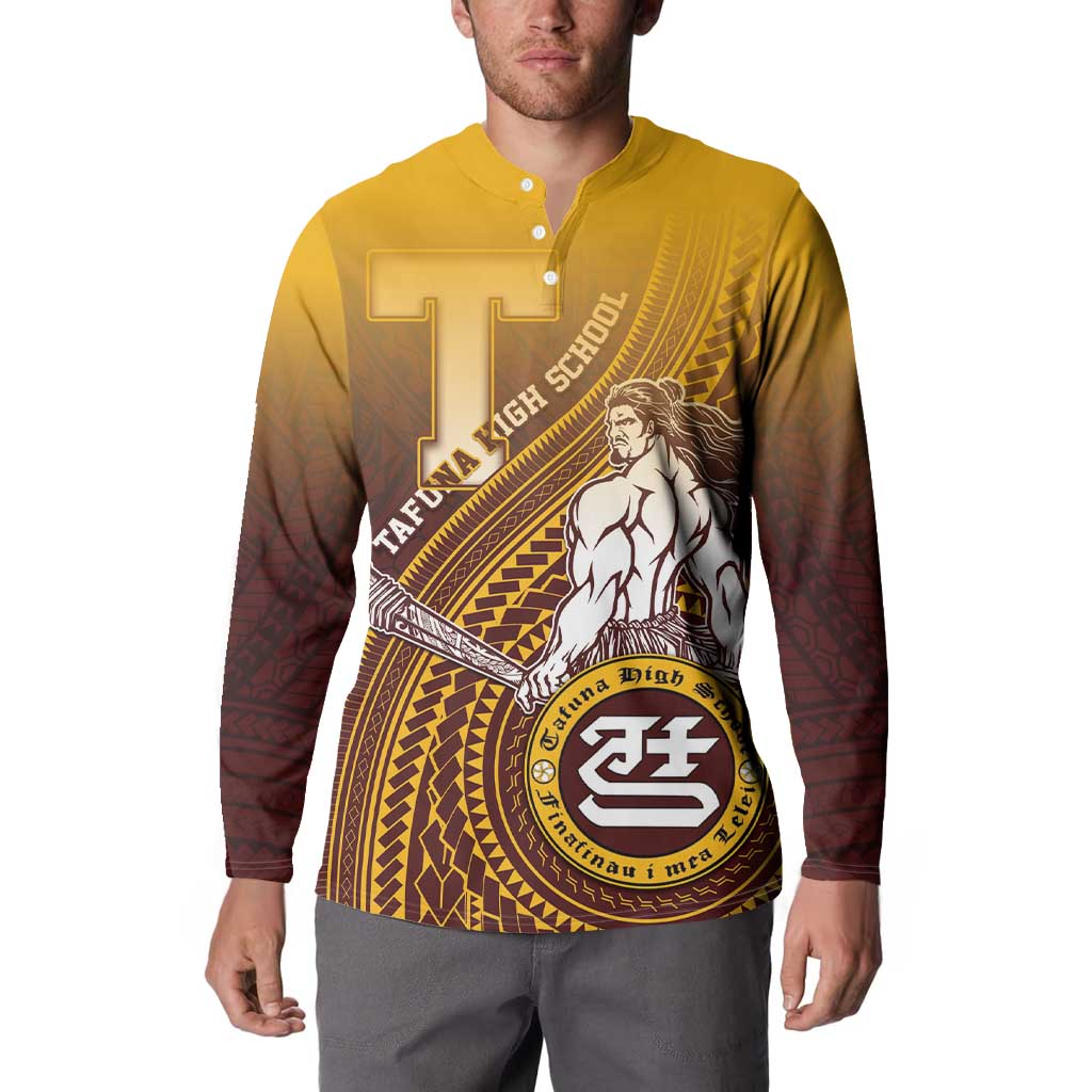 Personalized Tafuna High School Button Sweatshirt Polynesian Warrior LT05 - Polynesian Pride