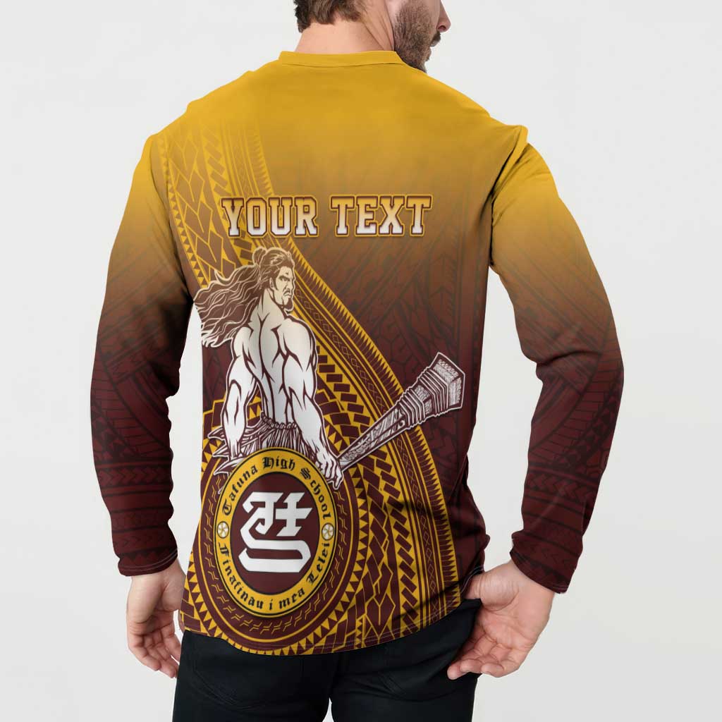 Personalized Tafuna High School Button Sweatshirt Polynesian Warrior LT05 - Polynesian Pride