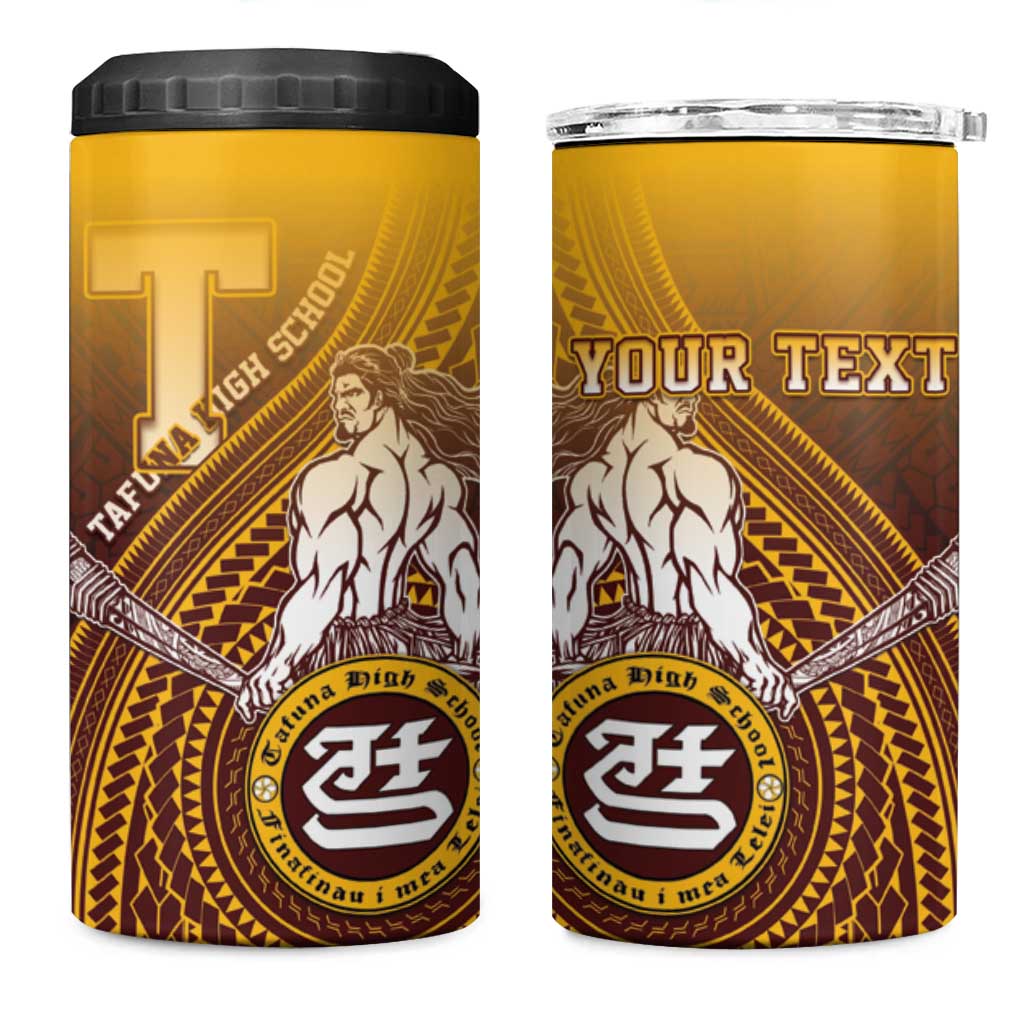 Personalized Tafuna High School 4 in 1 Can Cooler Tumbler Polynesian Warrior LT05 One Size: 16 oz Maroon - Polynesian Pride
