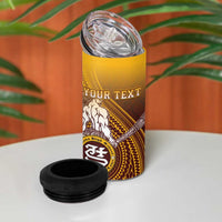 Personalized Tafuna High School 4 in 1 Can Cooler Tumbler Polynesian Warrior LT05 - Polynesian Pride