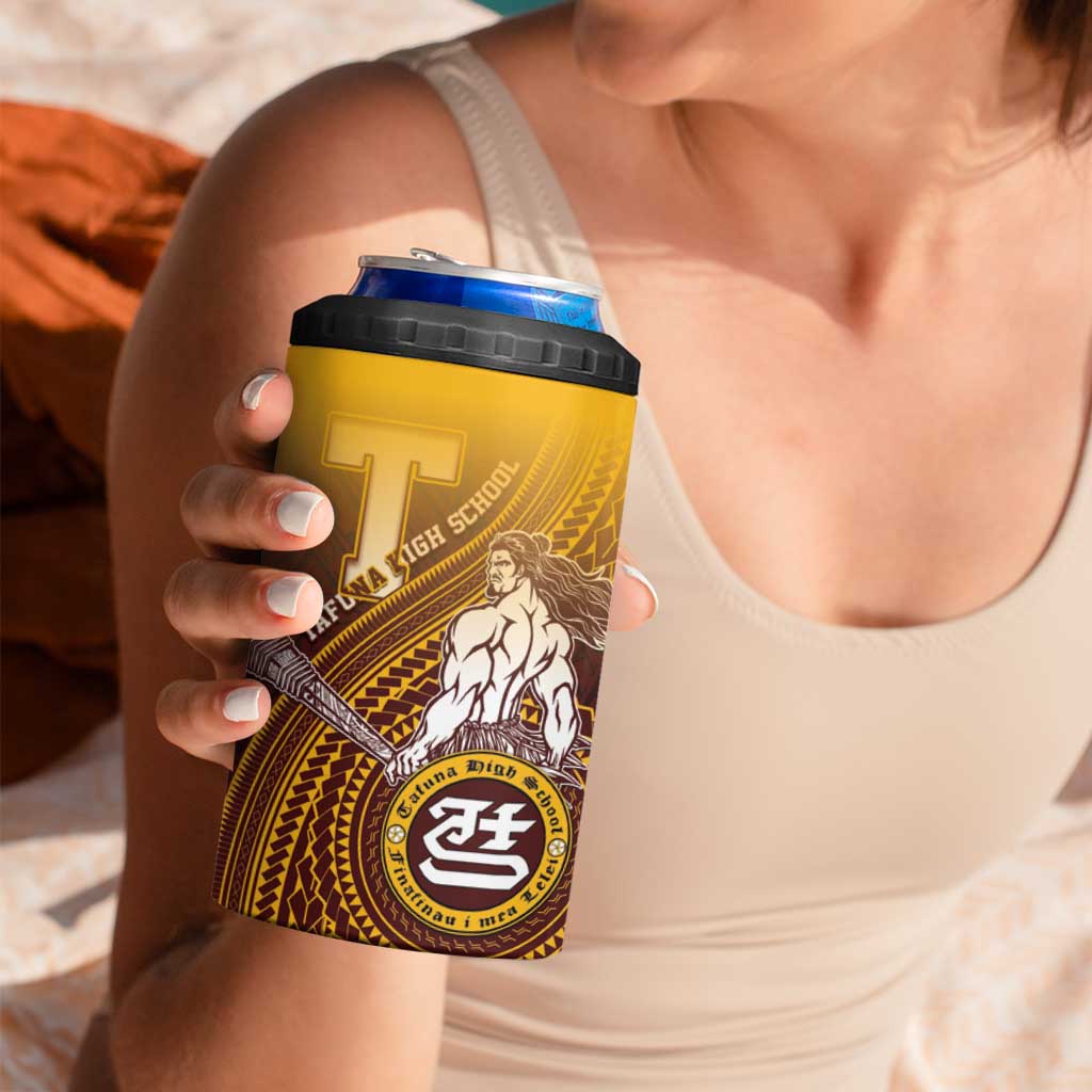 Personalized Tafuna High School 4 in 1 Can Cooler Tumbler Polynesian Warrior LT05 - Polynesian Pride