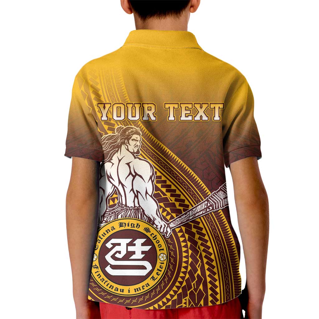 Personalized Tafuna High School Kid Polo Shirt Polynesian Warrior LT05 - Polynesian Pride