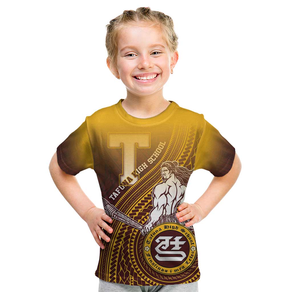 Personalized Tafuna High School Kid T Shirt Polynesian Warrior LT05 Maroon - Polynesian Pride