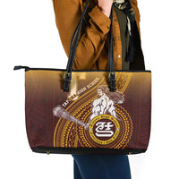 Tafuna High School Leather Tote Bag Polynesian Warrior LT05 - Polynesian Pride
