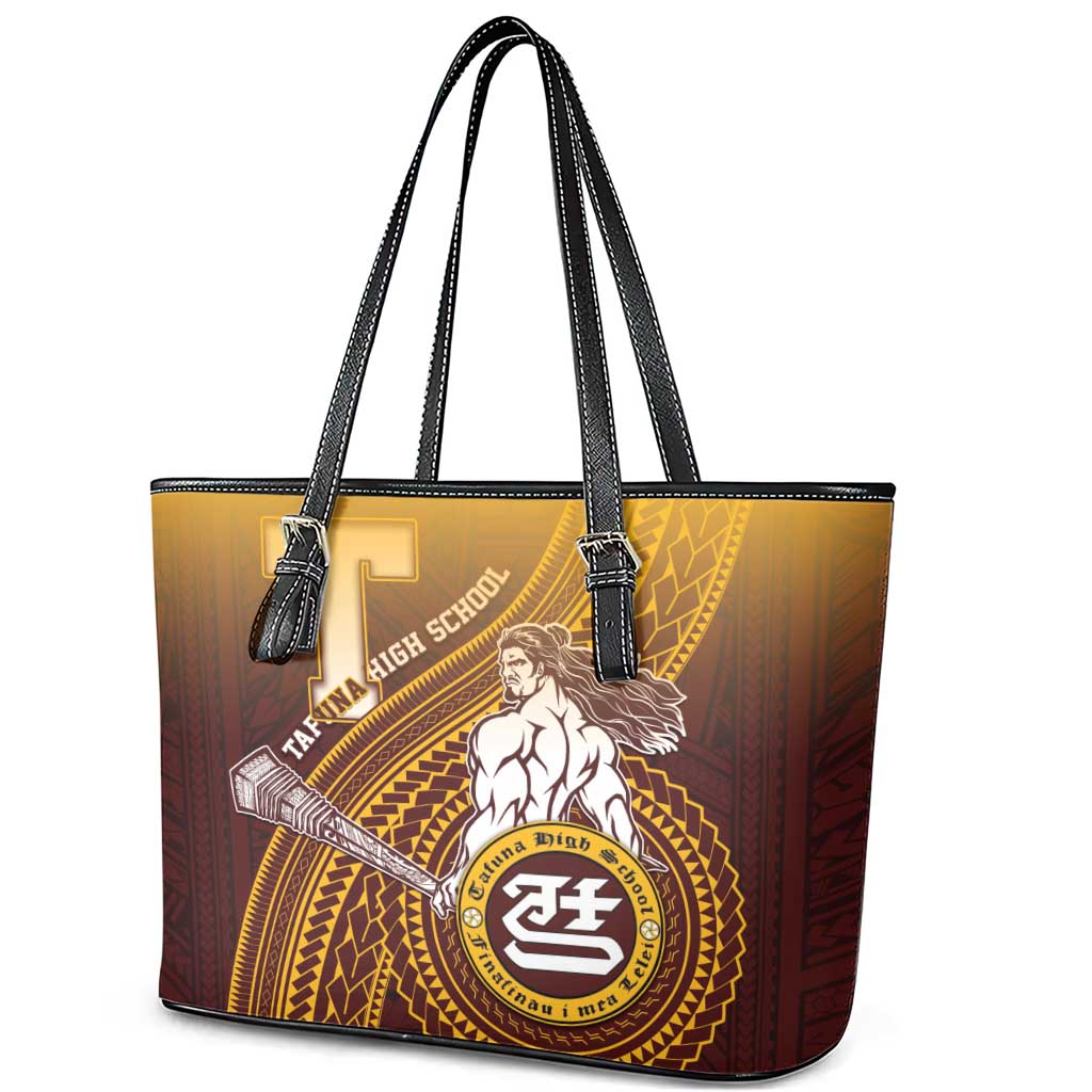 Tafuna High School Leather Tote Bag Polynesian Warrior LT05 - Polynesian Pride