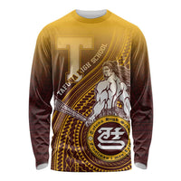 Personalized Tafuna High School Long Sleeve Shirt Polynesian Warrior LT05 Unisex Maroon - Polynesian Pride