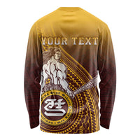 Personalized Tafuna High School Long Sleeve Shirt Polynesian Warrior LT05 - Polynesian Pride