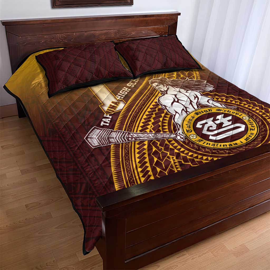 Tafuna High School Quilt Bed Set Polynesian Warrior