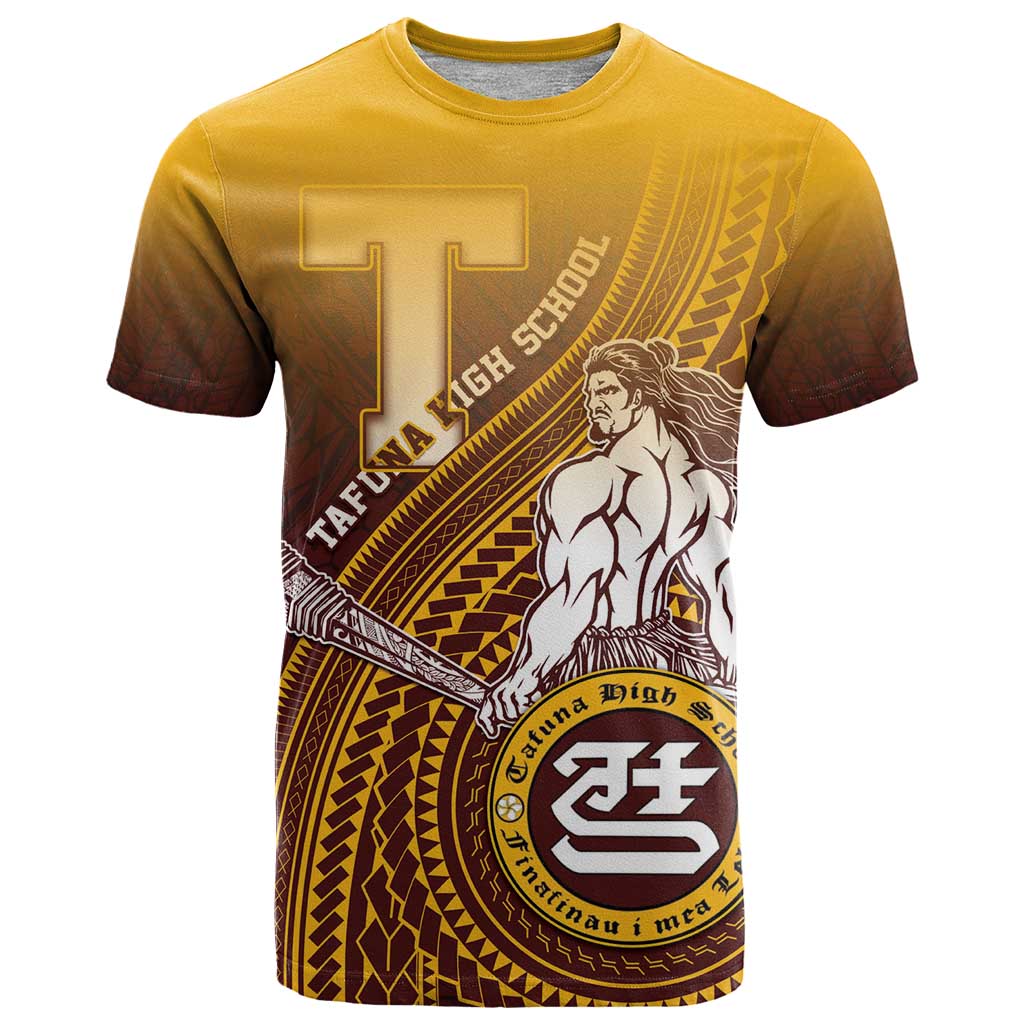 Personalized Tafuna High School T Shirt Polynesian Warrior LT05 Maroon - Polynesian Pride