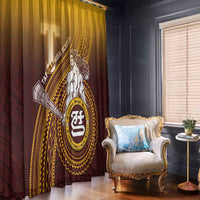 Tafuna High School Window Curtain Polynesian Warrior LT05 - Polynesian Pride