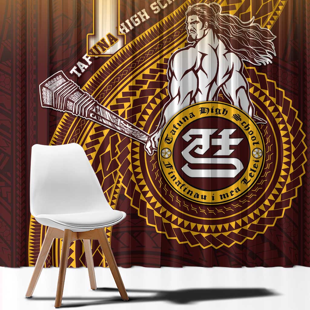 Tafuna High School Window Curtain Polynesian Warrior LT05 - Polynesian Pride