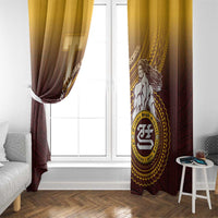 Tafuna High School Window Curtain Polynesian Warrior LT05 - Polynesian Pride