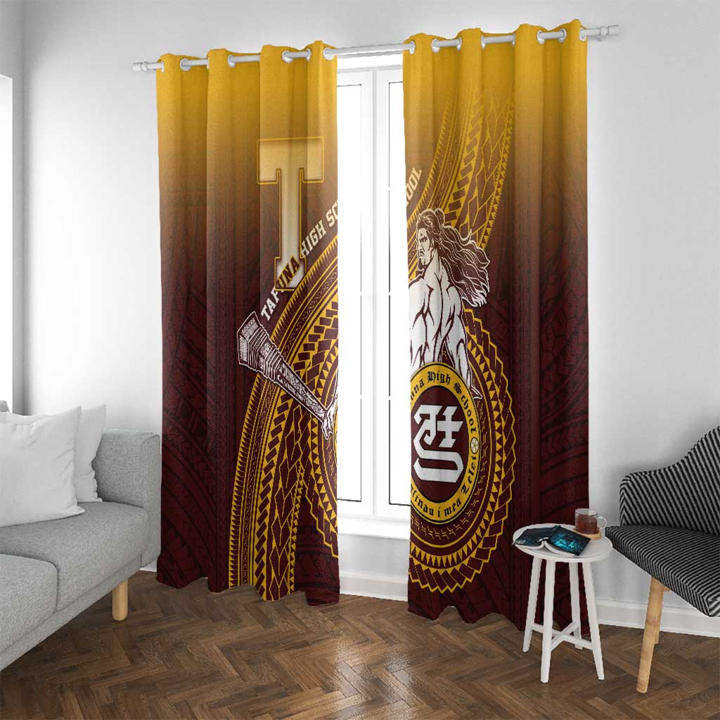 Tafuna High School Window Curtain Polynesian Warrior LT05 With Grommets Maroon - Polynesian Pride