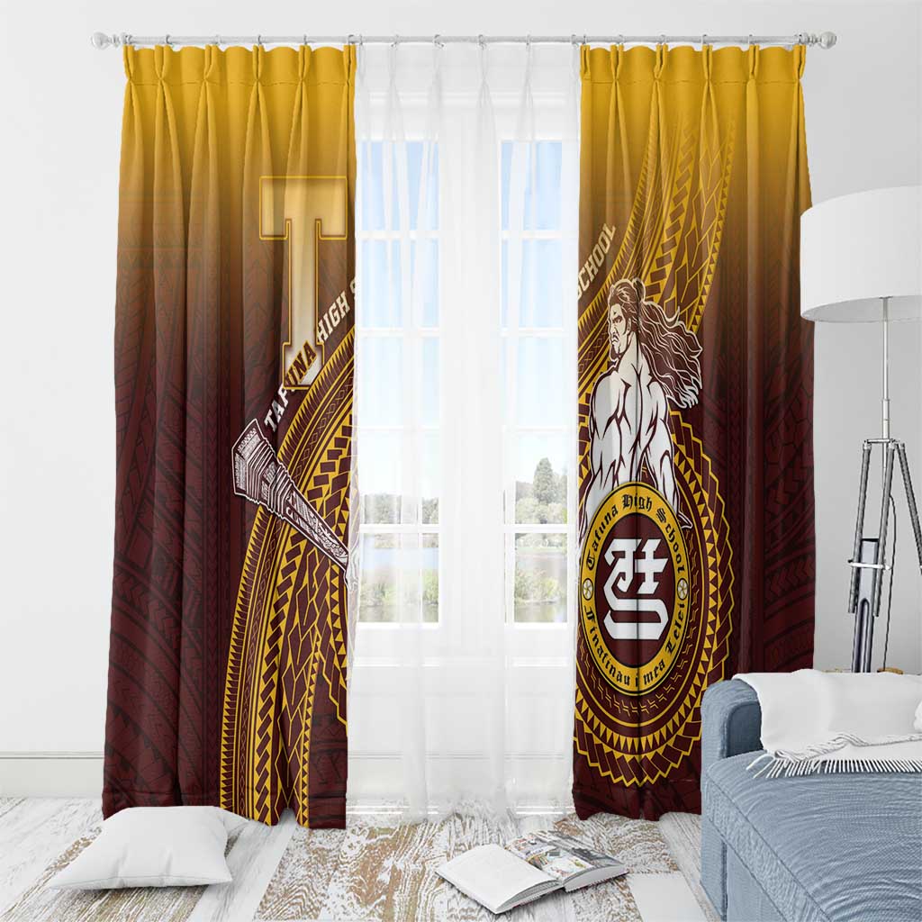 Tafuna High School Window Curtain Polynesian Warrior LT05 - Polynesian Pride