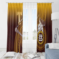 Tafuna High School Window Curtain Polynesian Warrior LT05 - Polynesian Pride