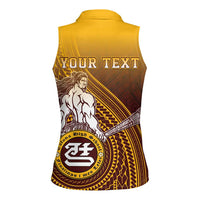 Personalized Tafuna High School Women Sleeveless Polo Shirt Polynesian Warrior LT05 - Polynesian Pride