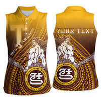 Personalized Tafuna High School Women Sleeveless Polo Shirt Polynesian Warrior LT05 - Polynesian Pride