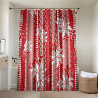 Hawaii Kakau Tribal Bathroom Set With Red Tiare