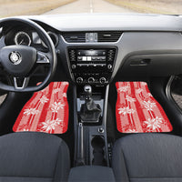 Hawaii Kakau Tribal Car Mats With Red Tiare