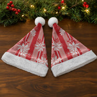Hawaii Kakau Tribal Christmas Santa Hat With Red Tiare LT05 - Polynesian Pride