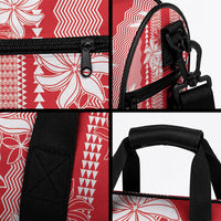 Hawaii Kakau Tribal Duffle Bag With Red Tiare