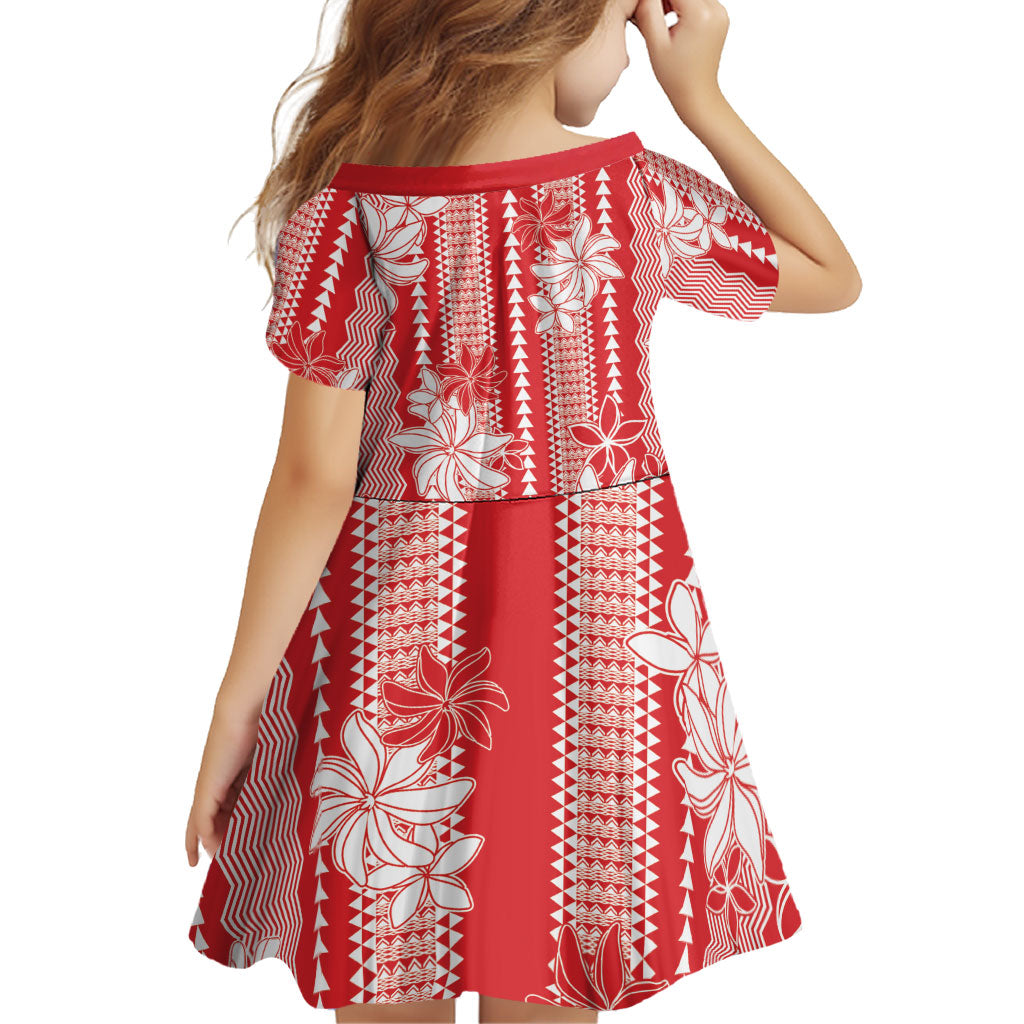 Hawaii Kakau Tribal Family Matching Mermaid Dress and Hawaiian Shirt With Red Tiare LT05 - Polynesian Pride