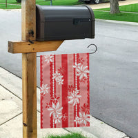 Hawaii Kakau Tribal Garden Flag With Red Tiare