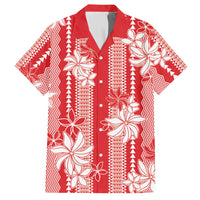 Hawaii Kakau Tribal Hawaiian Shirt With Red Tiare