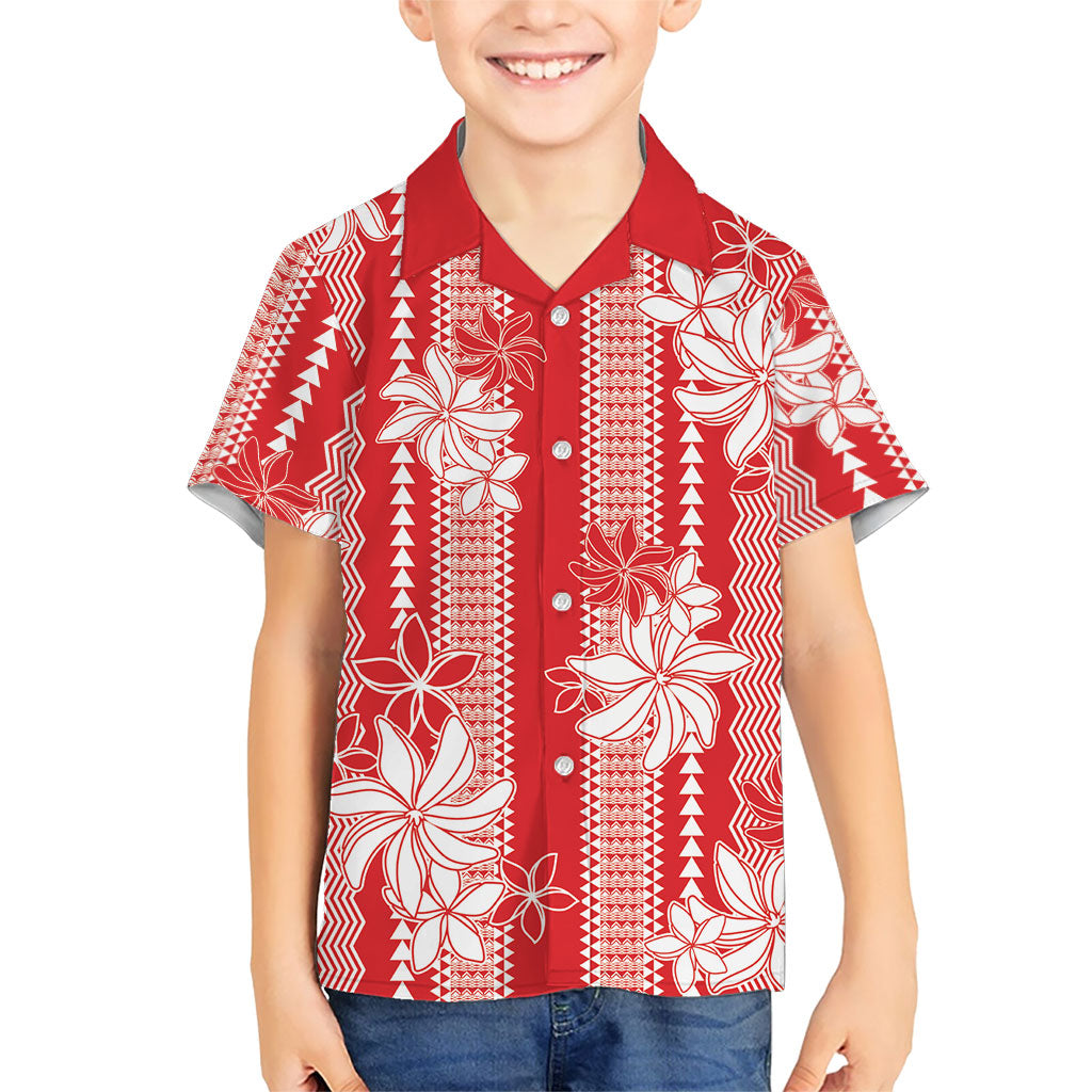 Hawaii Kakau Tribal Hawaiian Shirt With Red Tiare