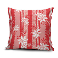 Hawaii Kakau Tribal Pillow Cover With Red Tiare