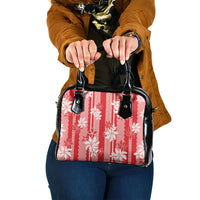 Hawaii Kakau Tribal Shoulder Handbag With Red Tiare