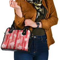 Hawaii Kakau Tribal Shoulder Handbag With Red Tiare