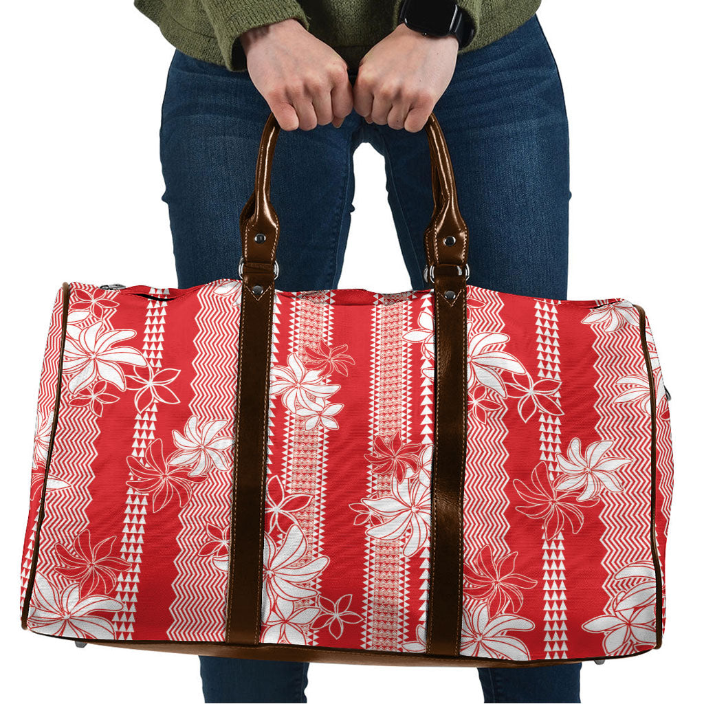 Hawaii Kakau Tribal Travel Bag With Red Tiare