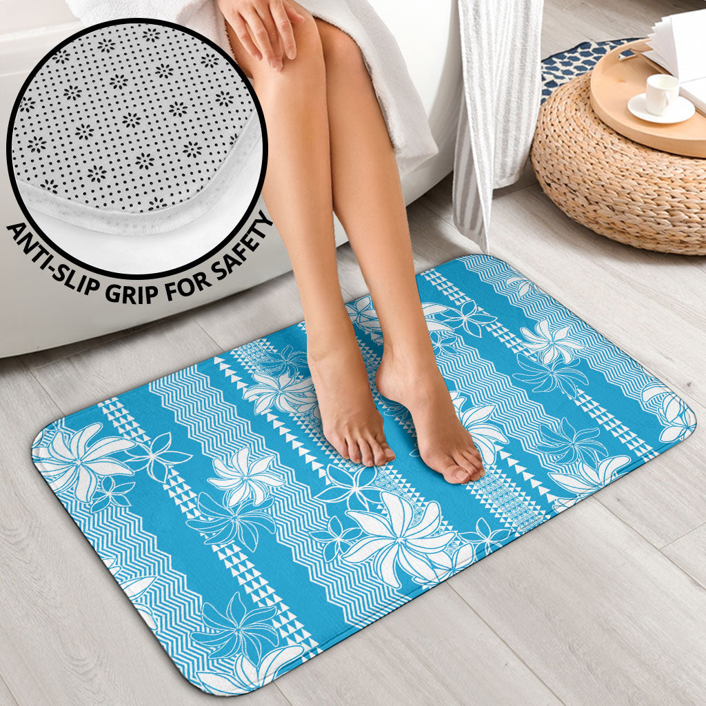Hawaii Kakau Tribal Bathroom Set With Blue Tiare